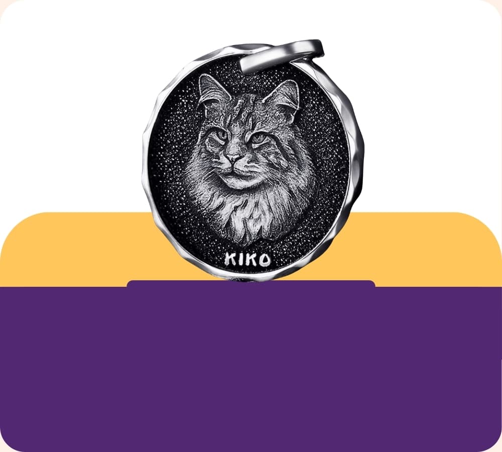 Compact mirror with a cat illustration on a white background